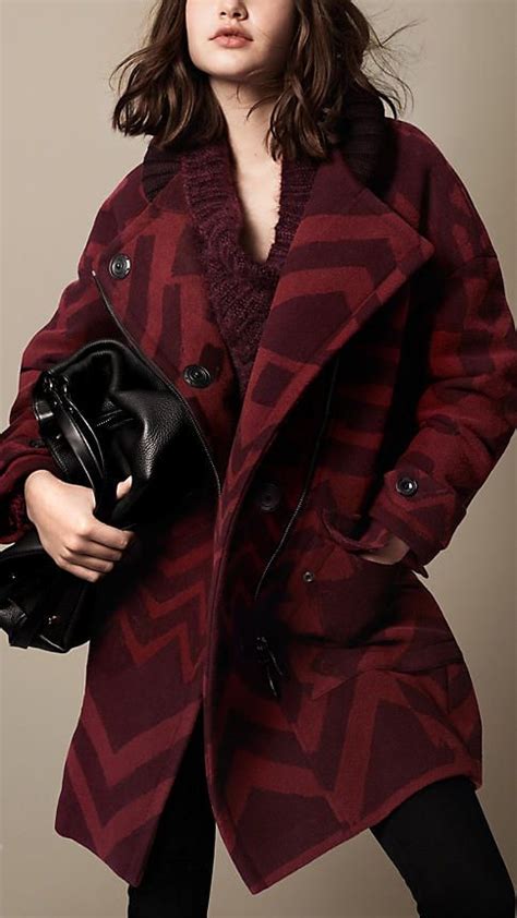 burberry graphic jacquard cocoon coat|burberry ladies car coats.